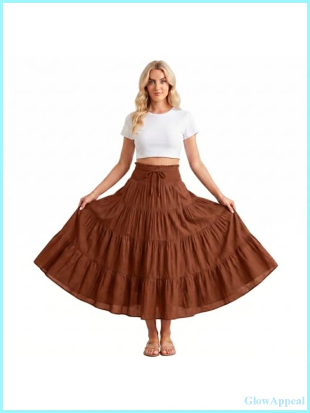 Women's Smocked Waist Boho Renaissance Maxi Skirt Flowy Rayon Pirate